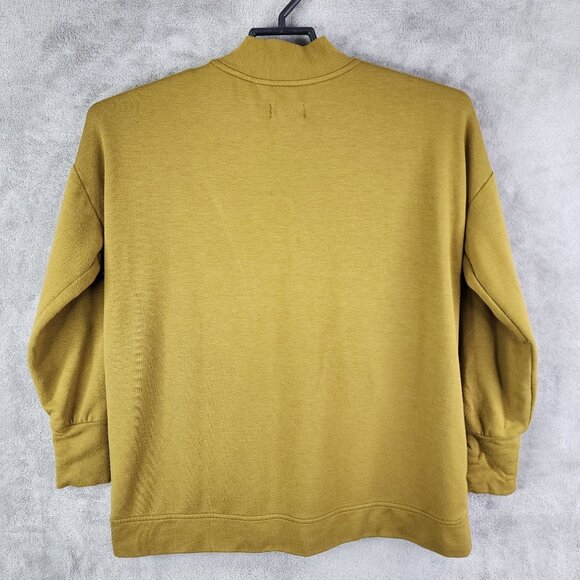 Womens Yellow Lou & Grey Signature Soft Henley Sweatshirt Button Up Size M - Picture 7 of 10